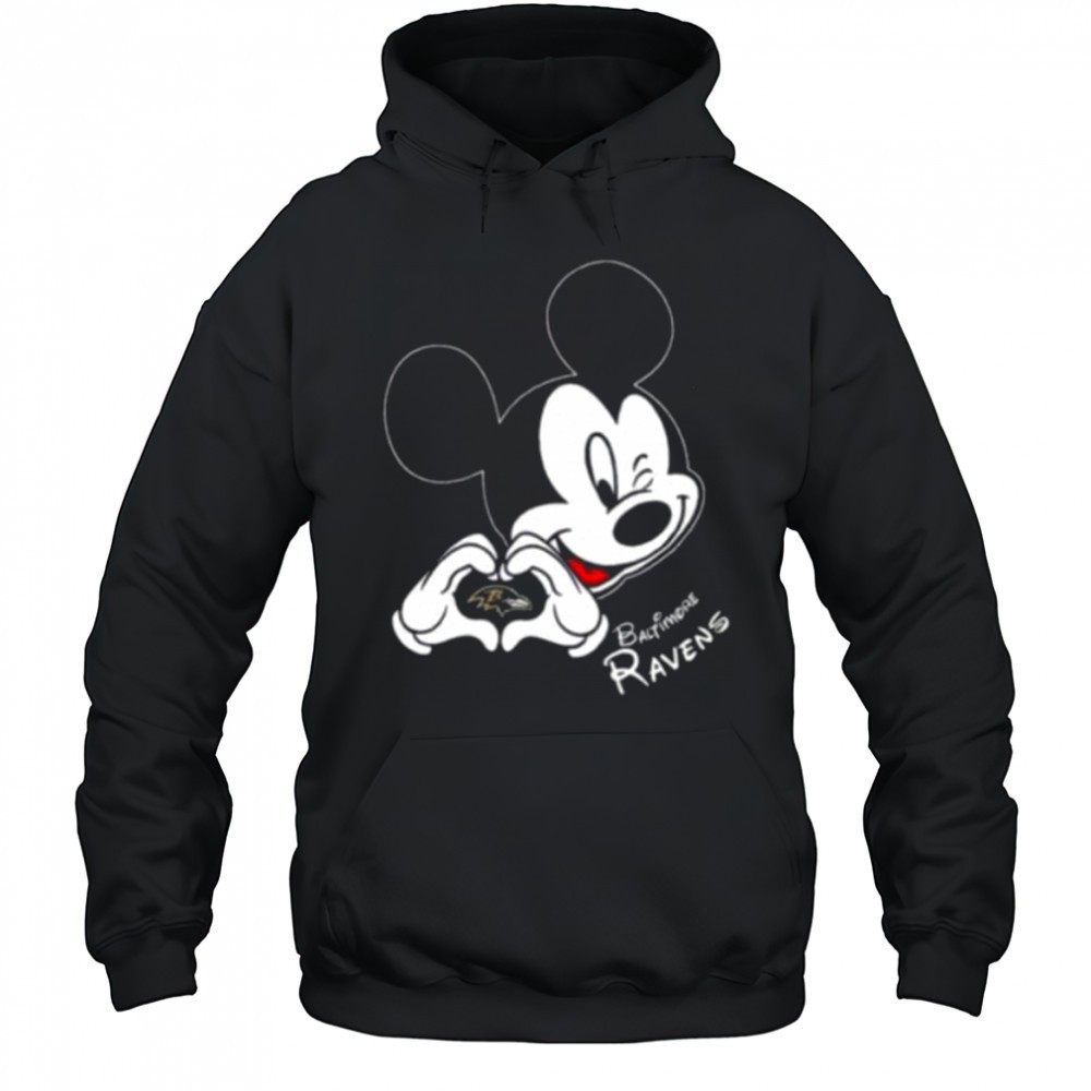 Mickey Mouse Love for Baltimore Ravens Shirt