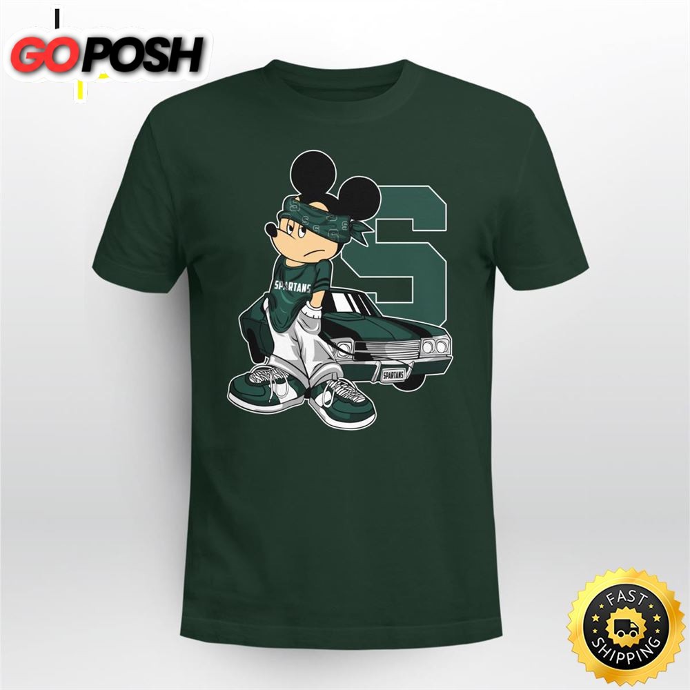 Mickey Mouse Michigan State Spartans Super Cool Mickey Mouse 100 Year Anniversary Shirt