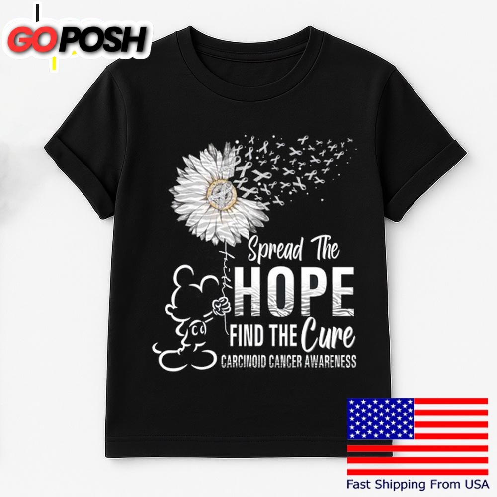 Mickey Mouse Spread The Hope Find The Cure Carcinoid Cancer Awareness T Shirt