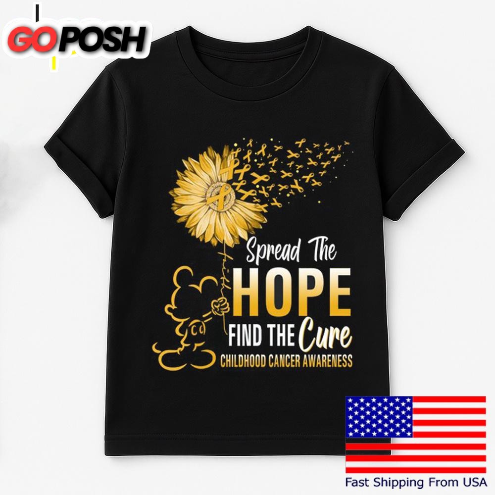 Mickey Mouse Spread The Hope Find The Cure Childhood Cancer Awareness T Shirt