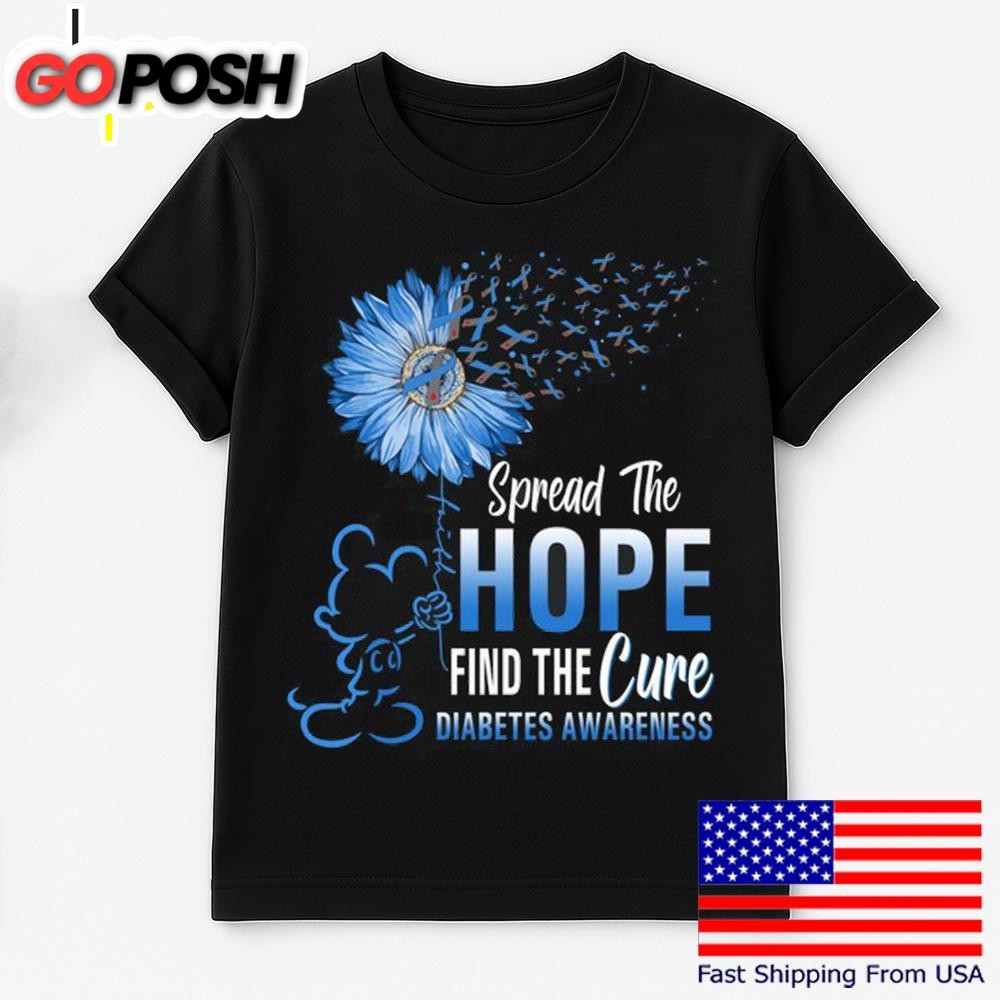 Mickey Mouse Spread The Hope Find The Cure Diabetes Awareness T Shirt