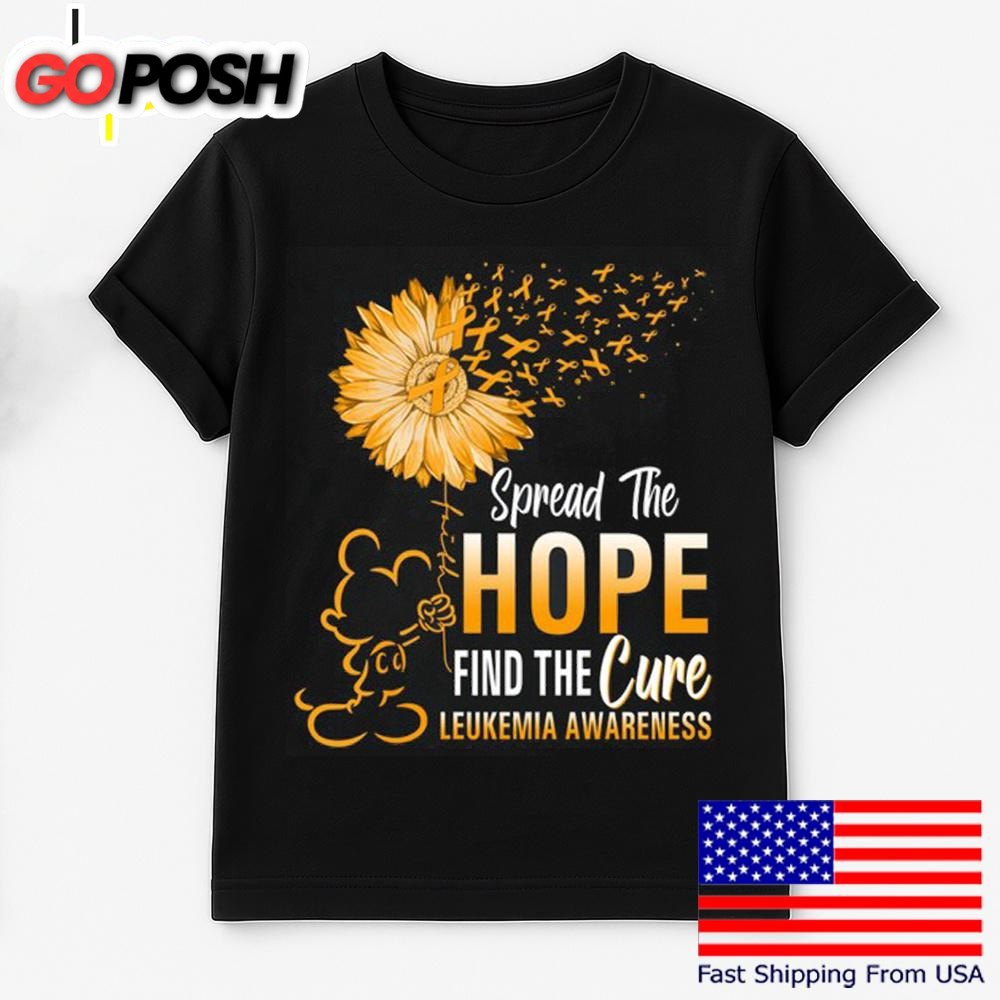 Mickey Mouse Spread The Hope Find The Cure Leukemia Awareness T Shirt