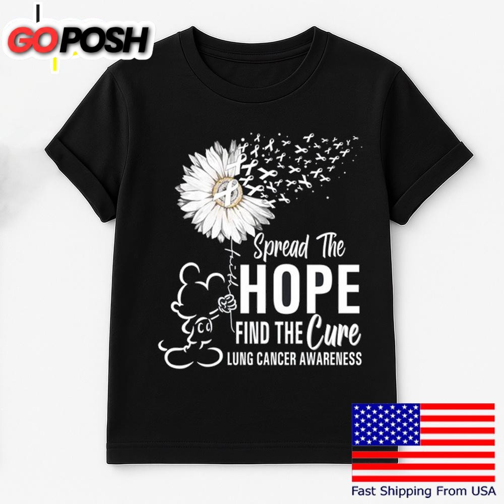 Mickey Mouse Spread The Hope Find The Cure Lung Cancer Awareness T Shirt