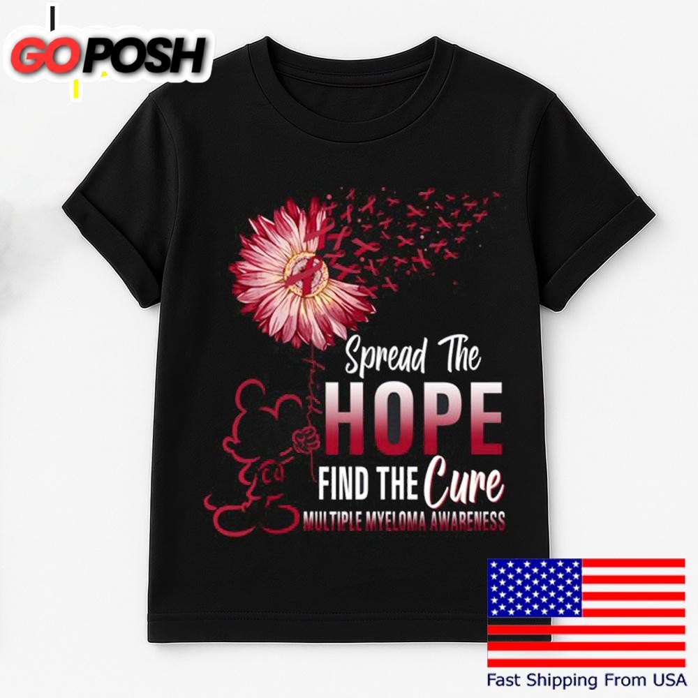 Mickey Mouse Spread The Hope Find The Cure Multiple Myeloma Awareness T Shirt