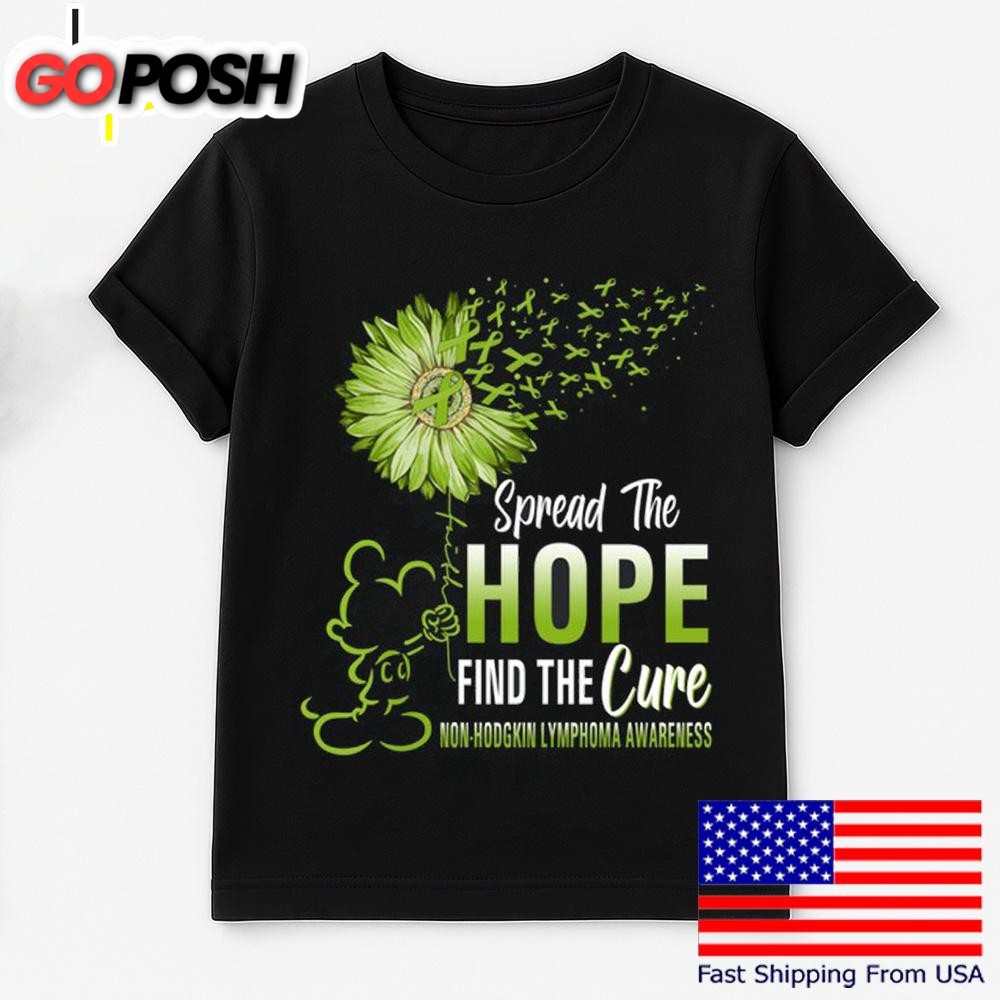 Mickey Mouse Spread The Hope Find The Cure Non-Hodgkin Lymphoma Awareness T Shirt