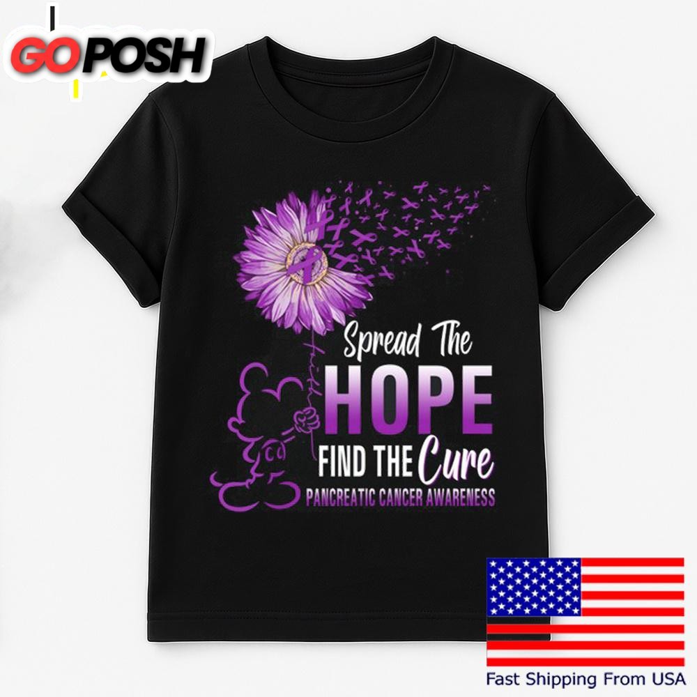 Mickey Mouse Spread The Hope Find The Cure Pancreatic Cancer Awareness T Shirt