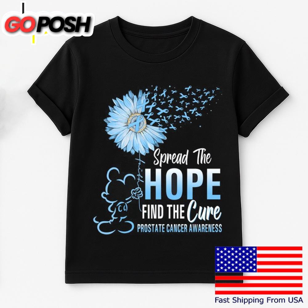 Mickey Mouse Spread The Hope Find The Cure Prostate Cancer Awareness T Shirt