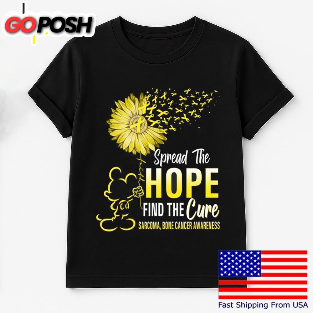 Mickey Mouse Spread The Hope Find The Cure Sarcoma, Bone Cancer Awareness T Shirt