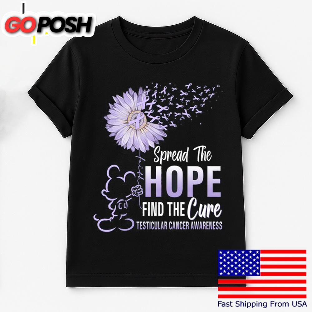 Mickey Mouse Spread The Hope Find The Cure Testicular Cancer Awareness T Shirt