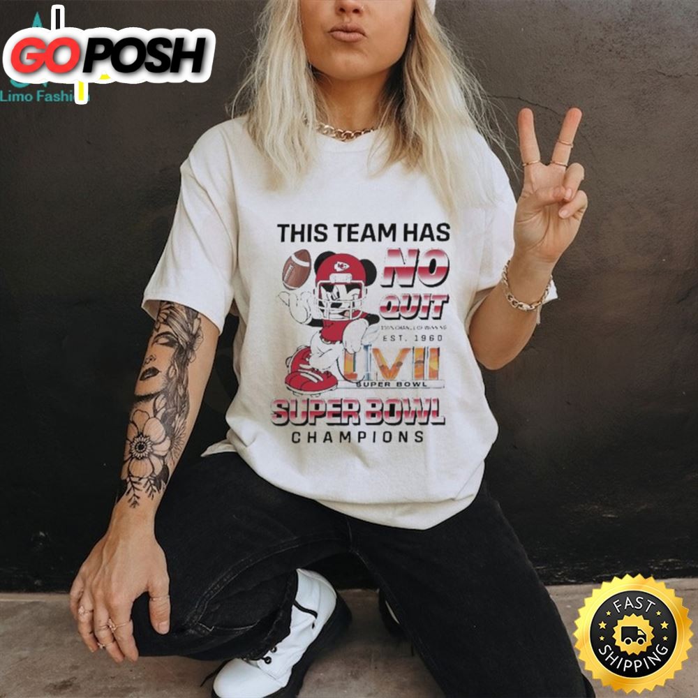 Mickey Mouse This Team Has No Quit Super Bowl Champions 2025 Shirt