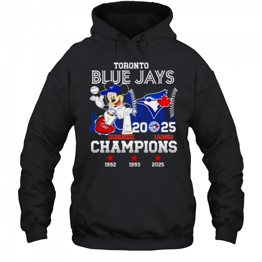 Mickey Toronto Blue Jays 2025 American League Champions 3x Times T-Shirt