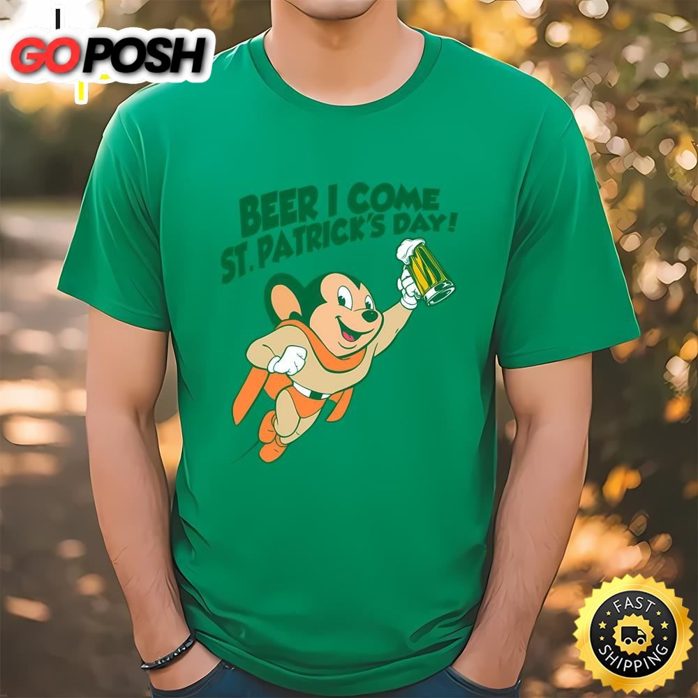 Mighty Mouse Saint Patricks Day T-shirt