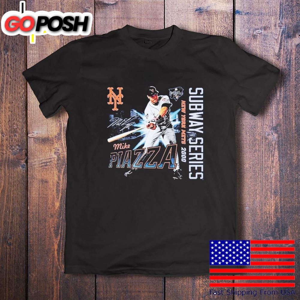 Mike Piazza New York Mets 2000 Subway Series 25th Anniversary T-Shirt