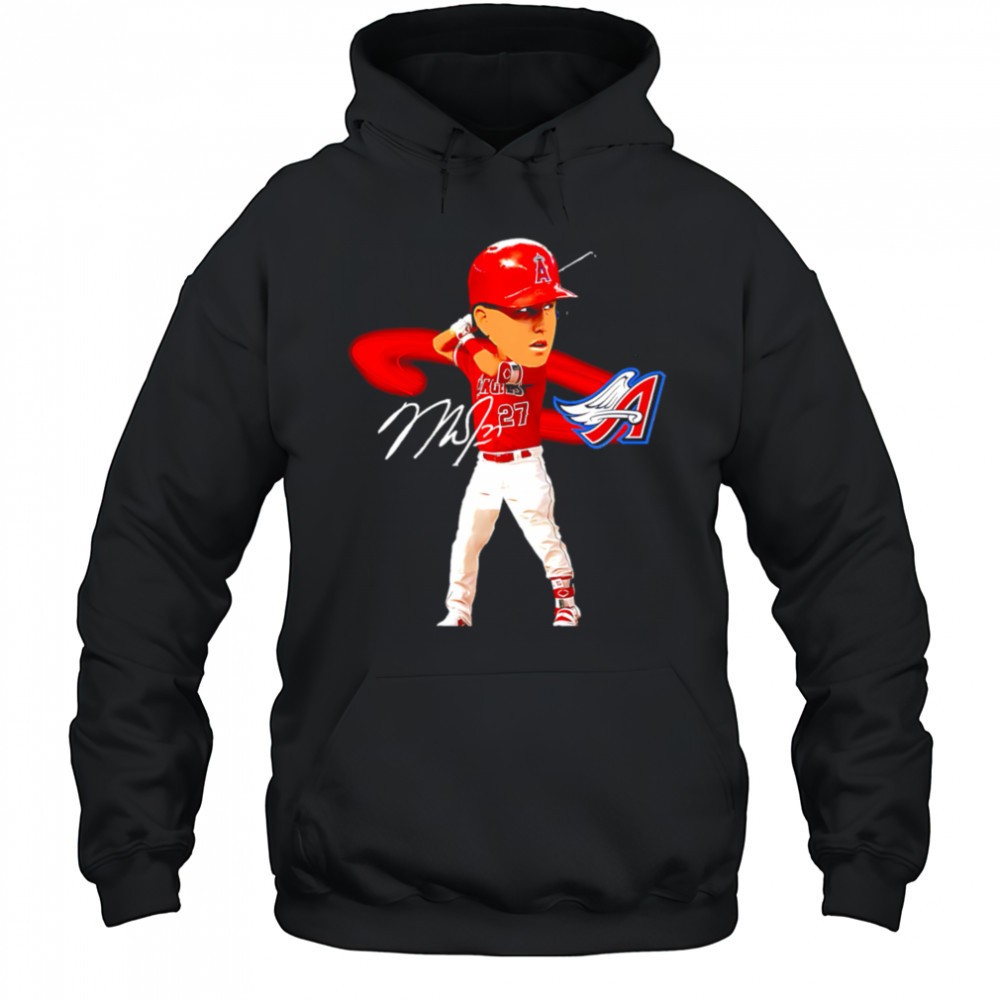Mike Trout Los Angeles Angels signature cartoon player shirt