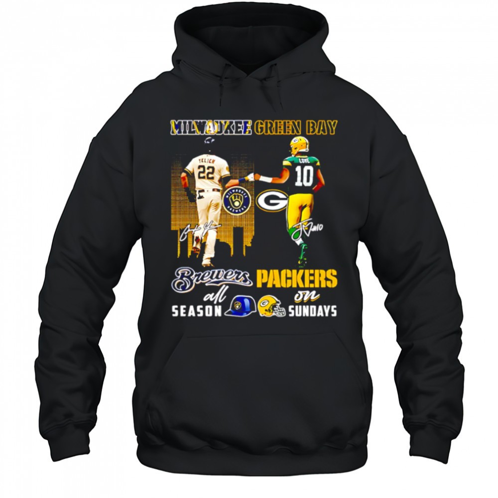 Milwaukee Brewers All Season x Green Bay Packers On Sunday Signature shirt