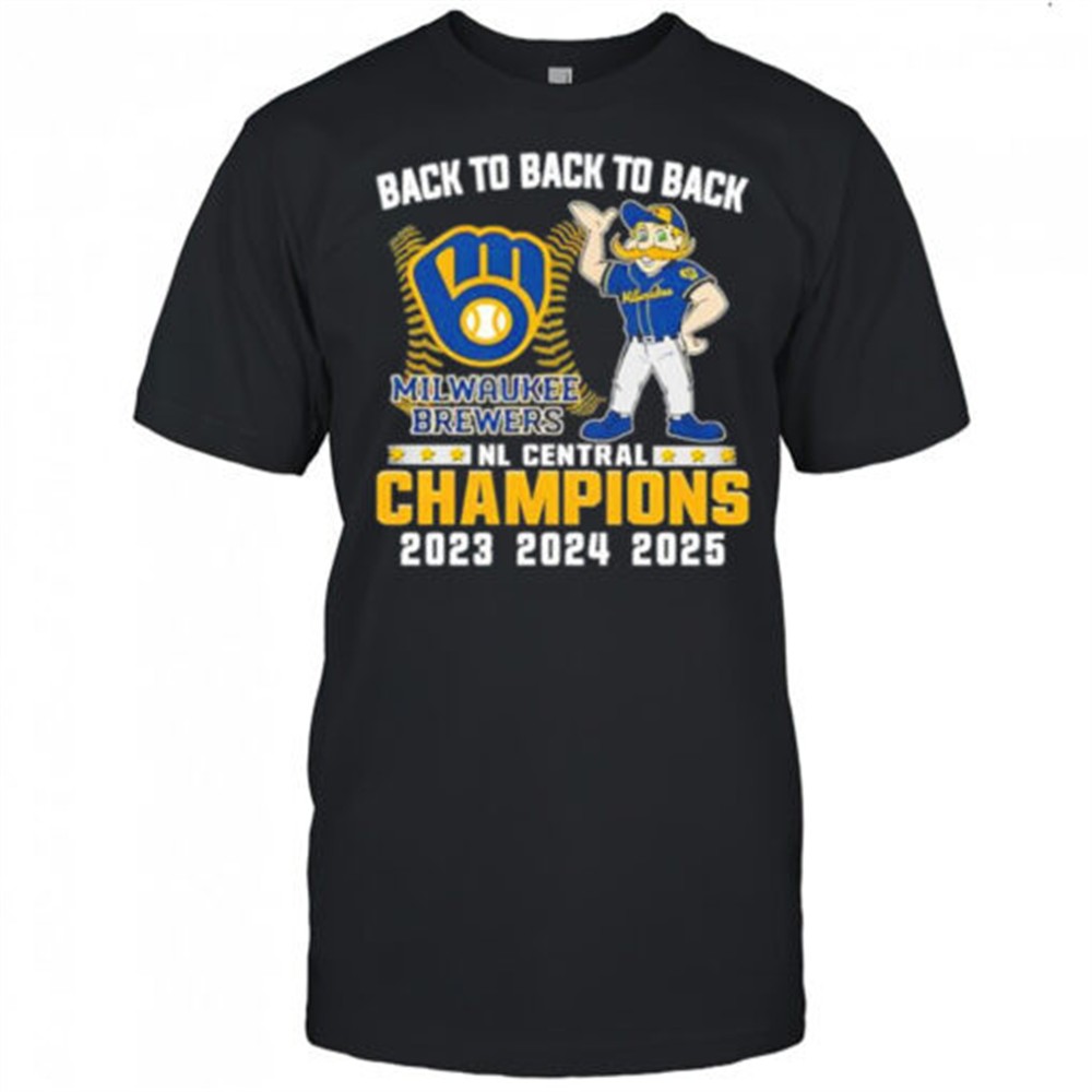 milwaukee-brewers-mascot-nl-central-central-division-champions-back-to-back-to-b-1fu3yts1 Milwaukee Brewers Mascot NL Central Central Division Champions Back To Back To Back shirt