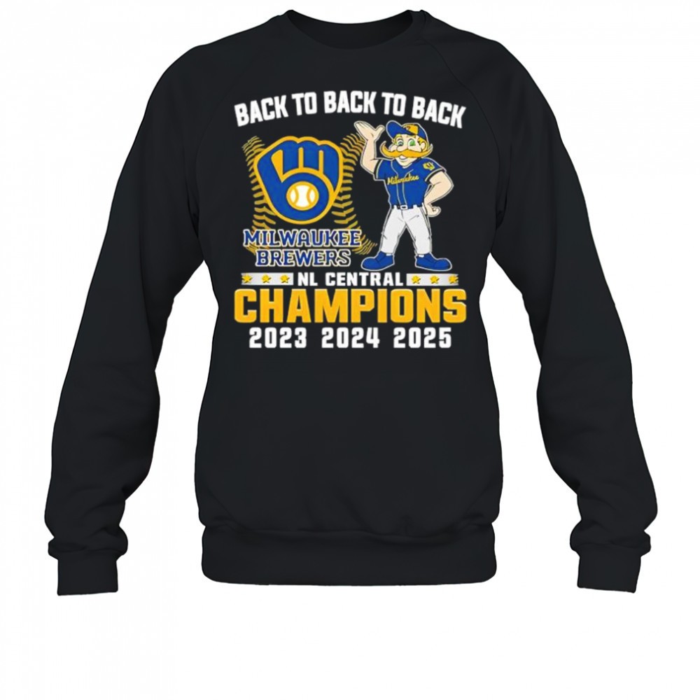 milwaukee-brewers-mascot-nl-central-central-division-champions-back-to-back-to-b-1fu3yts1 Milwaukee Brewers Mascot NL Central Central Division Champions Back To Back To Back shirt