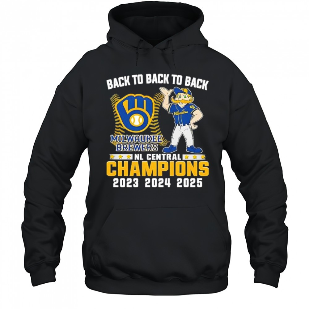 Milwaukee Brewers Mascot NL Central Central Division Champions Back To Back To Back shirt