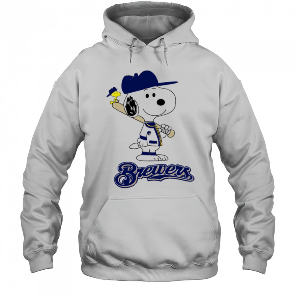 Milwaukee Brewers Snoopy Baseball funny cartoon shirt