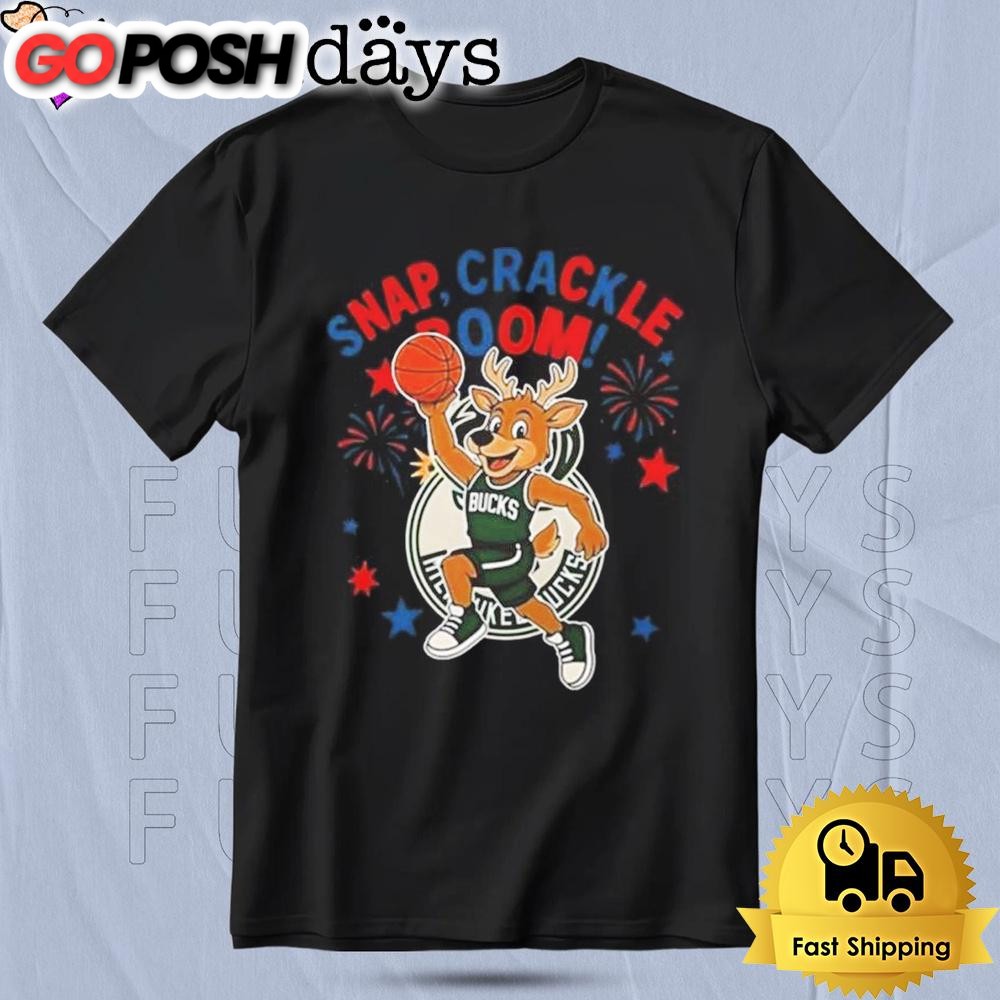 Milwaukee Bucks Snap Crackle Boom Power Of Champions Independence Day 2025 T Shirt