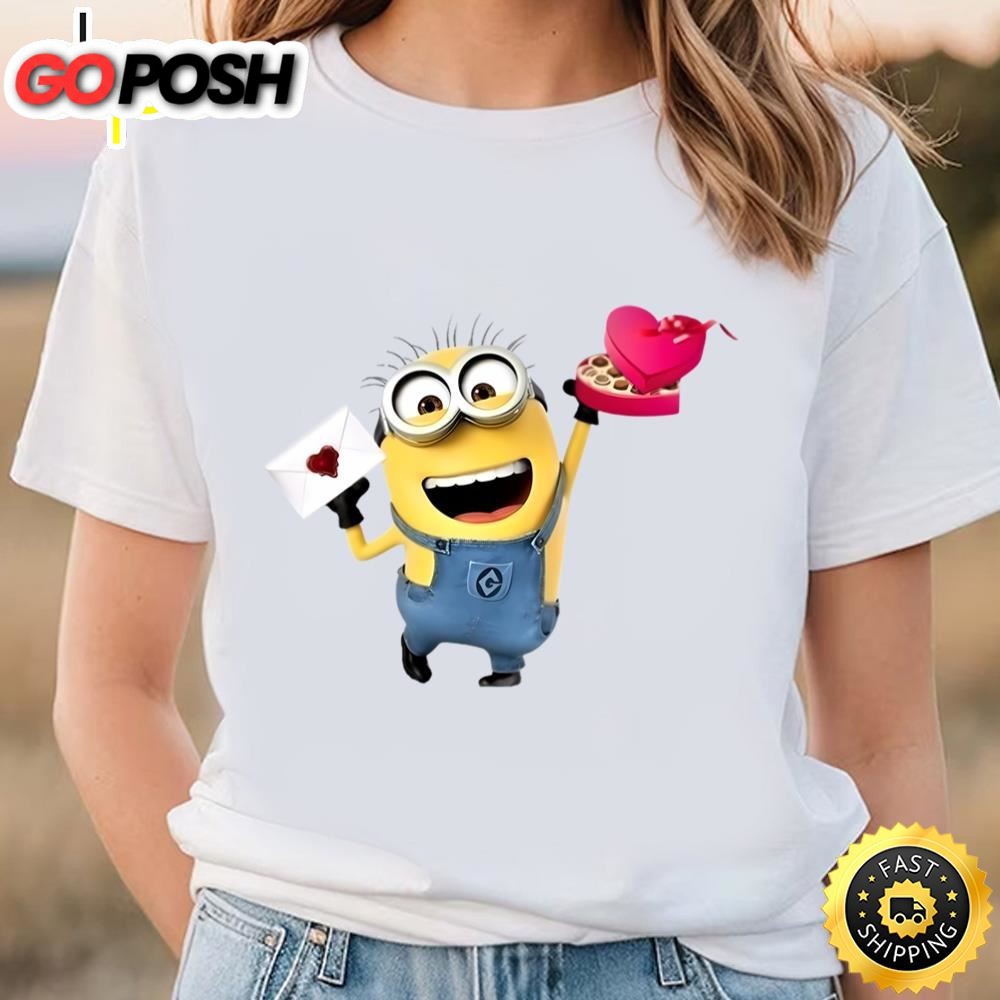 Minion With Gift Valentines Days T-shirts