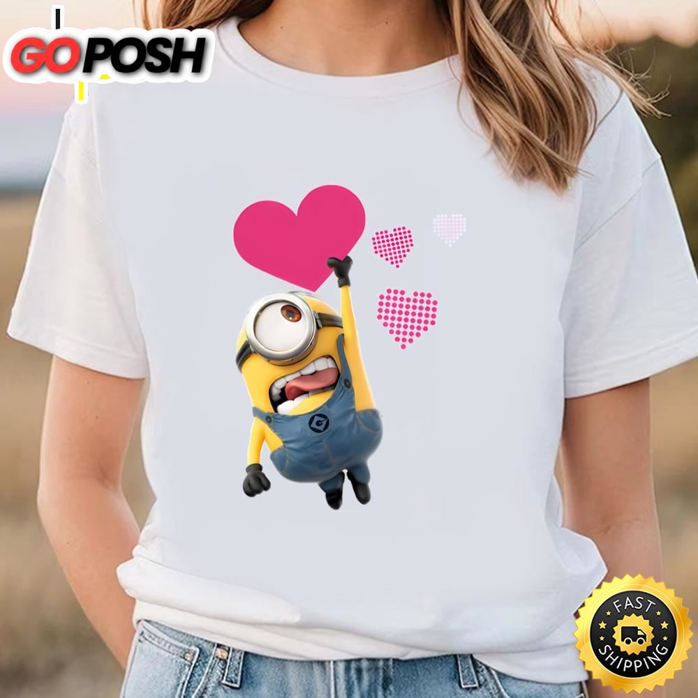 Minion With Heart Valentines Day T-shirts