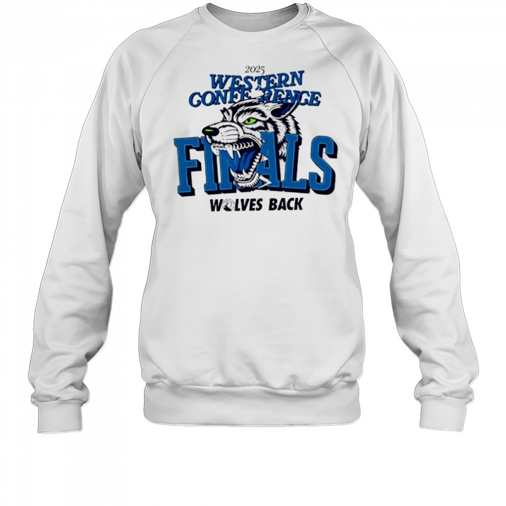 Minnesota Timberwolves 2025 Western Conference Finals Wolves back logo T shirt