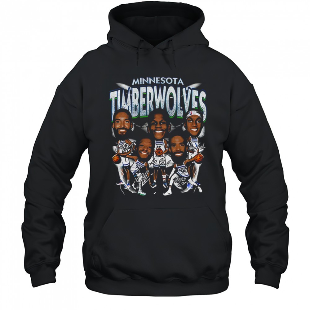Minnesota Timberwolves NBA Basketball cartoon all team caricature signatures shirt