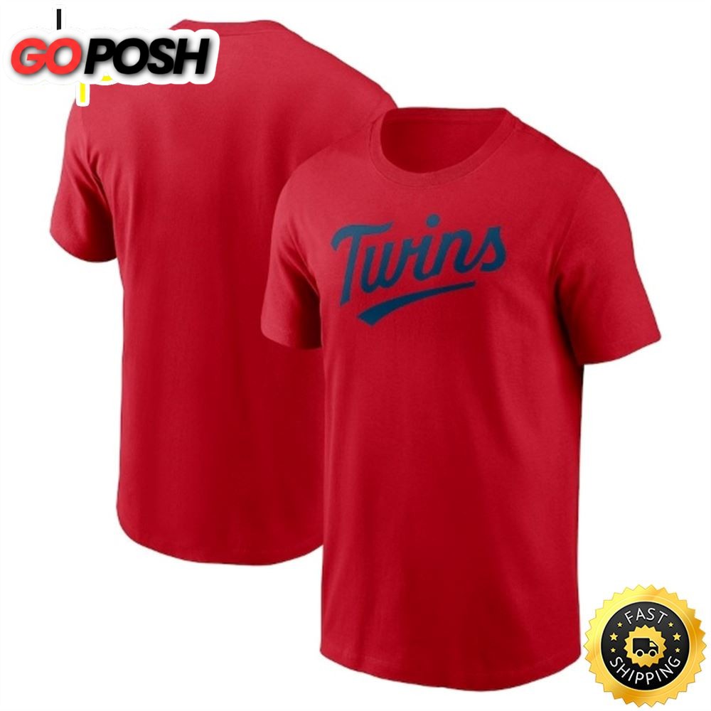Minnesota Twins 2025 Wordmark Red T-shirt