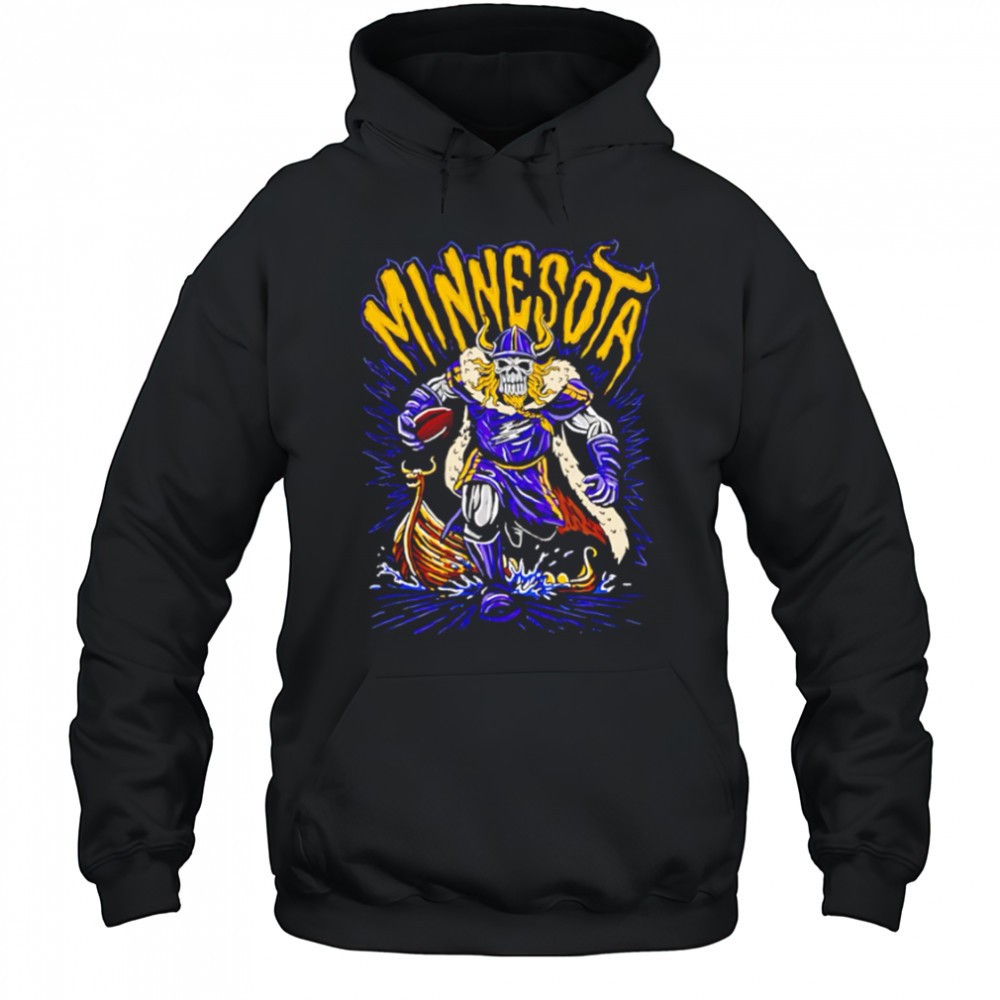 Minnesota Viking Skeleton Warrior Flames Axe Shield shirt