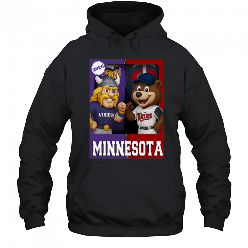 Minnesota Vikings and Minnesota Twins mascot play card shirt