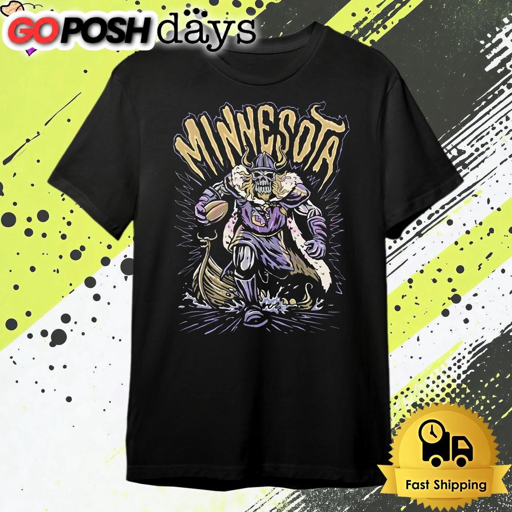 Minnesota Vikings Football Skeleton Football T Shirt