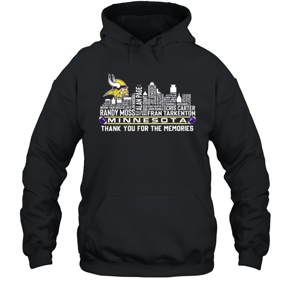 Minnesota Vikings football thank you for the memories name player skyline shirt