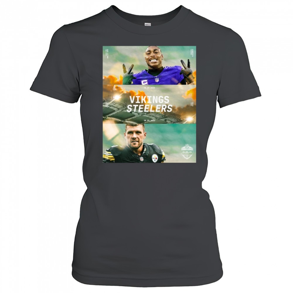 minnesota-vikings-vs-pittsburgh-steelers-28-09-2025-nfl-dublin-game-croke-park-p-kfa78rcz Minnesota Vikings Vs Pittsburgh Steelers 28 09 2025 NFL Dublin Game Croke Park Poster t-shirt