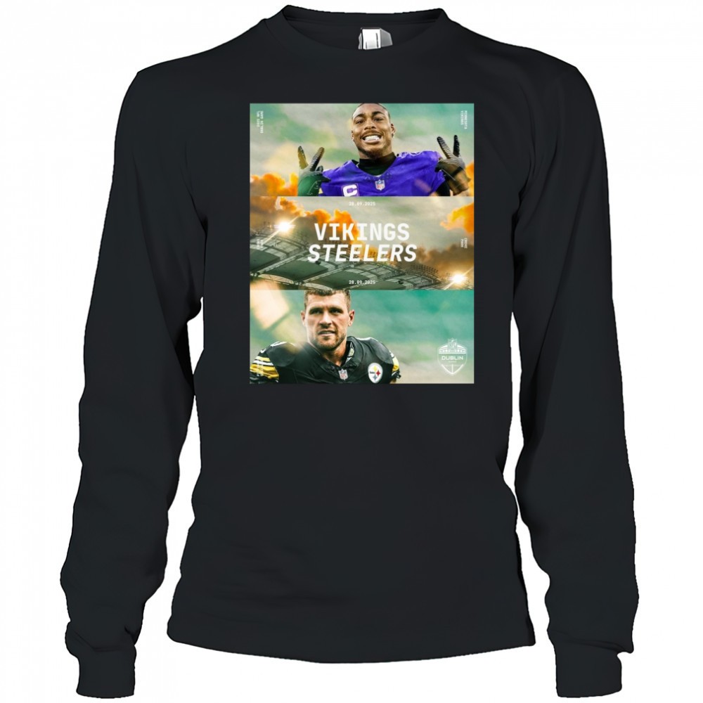 minnesota-vikings-vs-pittsburgh-steelers-28-09-2025-nfl-dublin-game-croke-park-p-kfa78rcz Minnesota Vikings Vs Pittsburgh Steelers 28 09 2025 NFL Dublin Game Croke Park Poster t-shirt