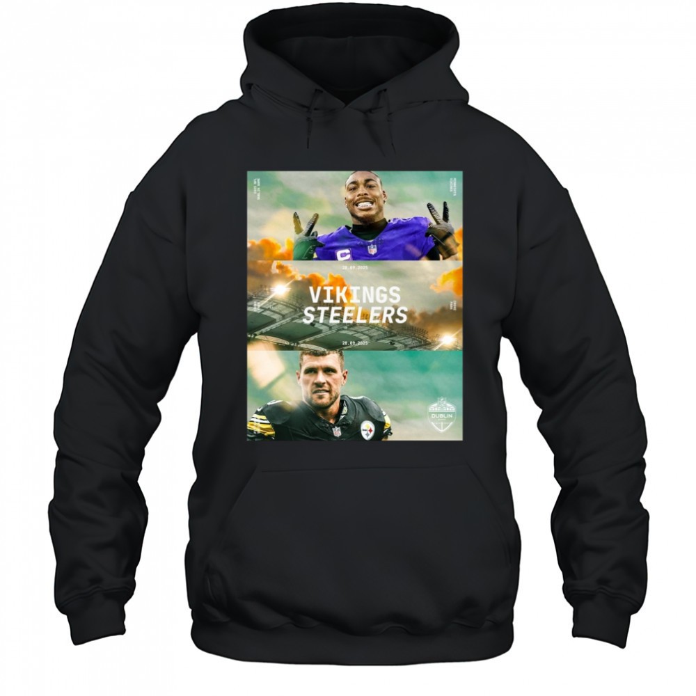 Minnesota Vikings Vs Pittsburgh Steelers 28 09 2025 NFL Dublin Game Croke Park Poster t-shirt