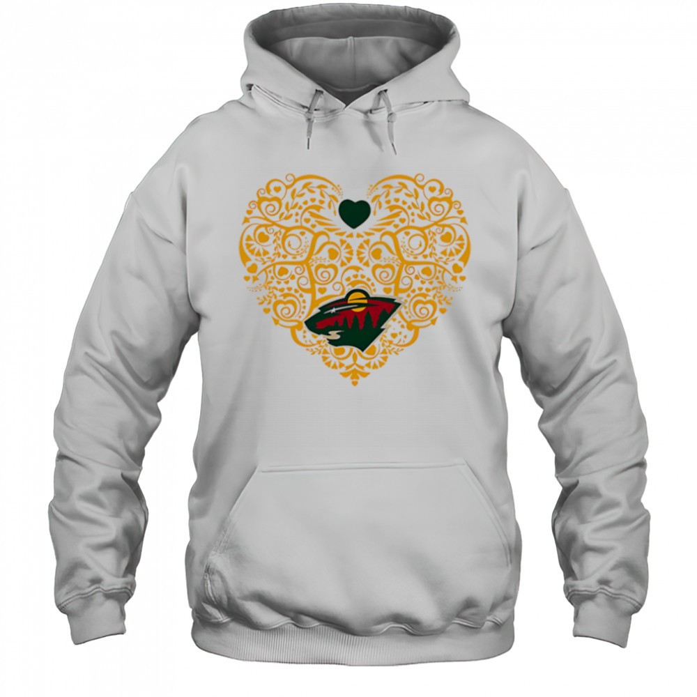 Minnesota Wild Floral Pattern Heart logo shirt