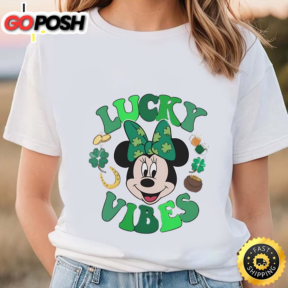 Minnie Mouse Lucky Vibes Shirt, Minnie St Patricks Day