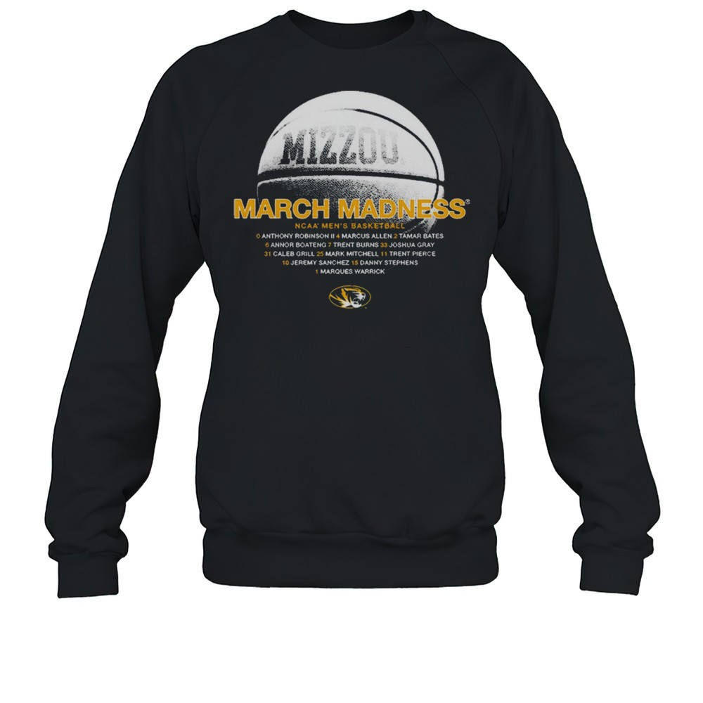 Missouri Tigers NCAA Mens Basketball March Madness 2025 Anthony Robinson Marcus Allen Tamar Bates Roster T-shirt