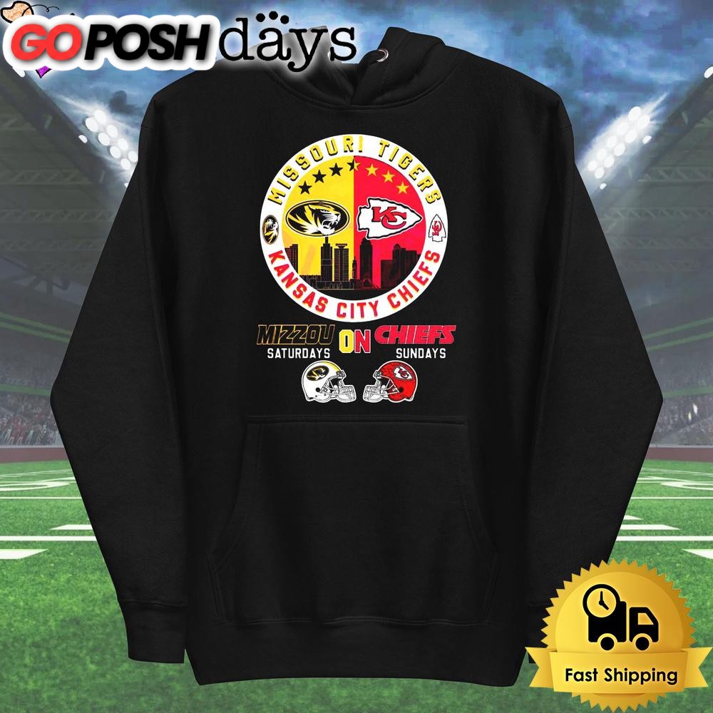 Missouri Tigers On Saturdays Kc Chiefs On Sundays T Shirt
