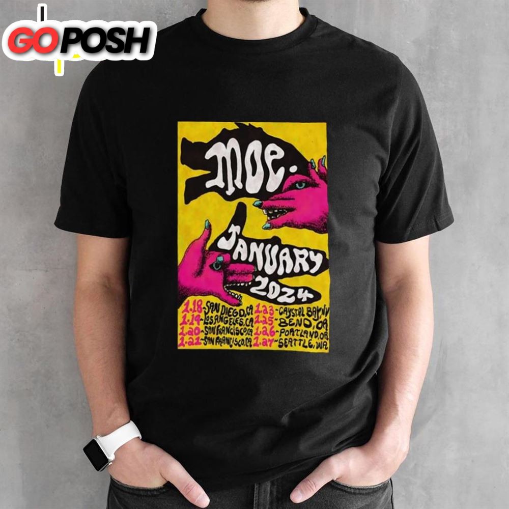Moe. Tour January 2025 Black T-Shirt Gift Fans Music All Size