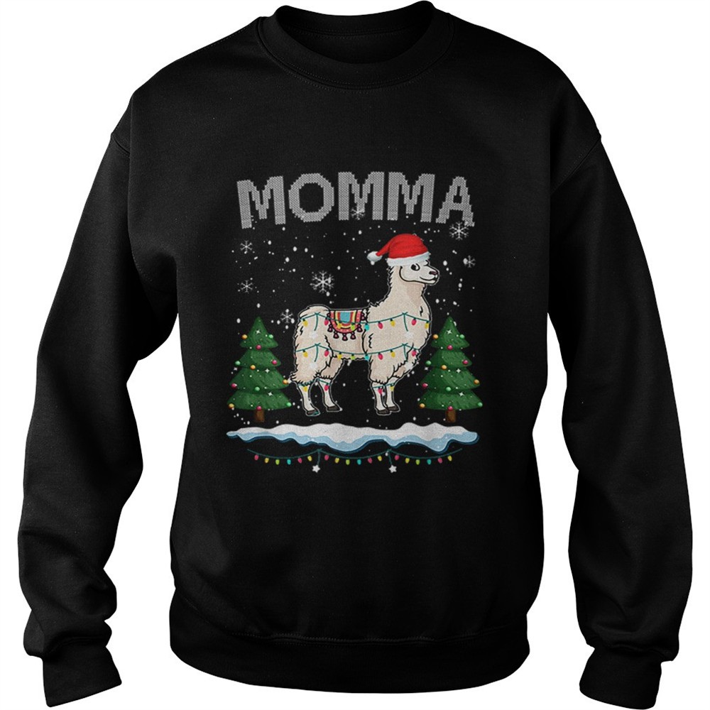 Momma Llama Christmas Funny Matching Family Pajama Gift shirt