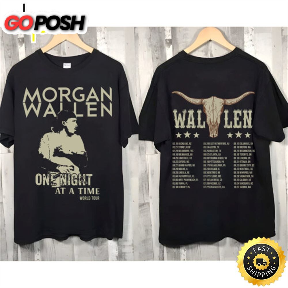 Morgan Wallen World Tour 2023 One Night At A Time 2 Side Shirt