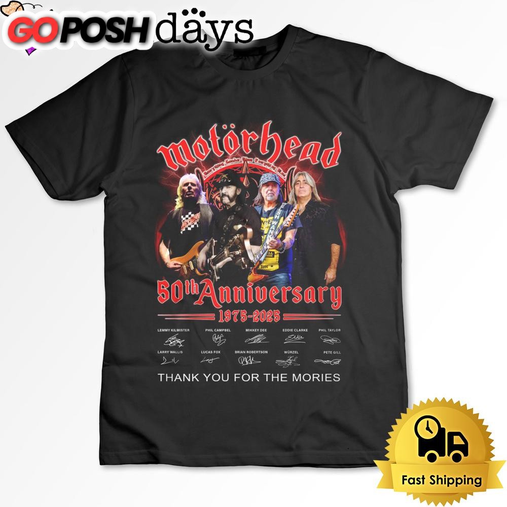 Motorhead 50Th Anniversary Thank You For The Mories T Shirt