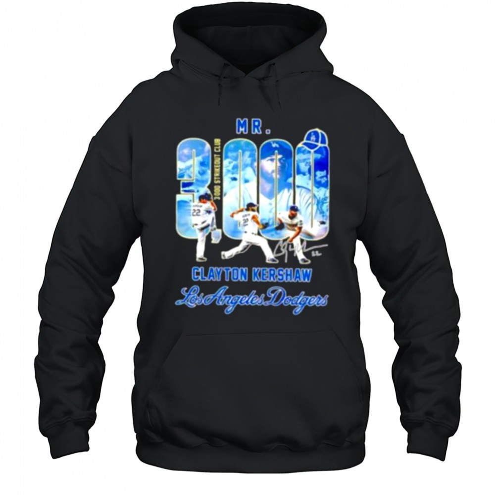 Mr. Clayton Kershaw Los Angeles Dodgers 3000 Strikeout Club signature shirt