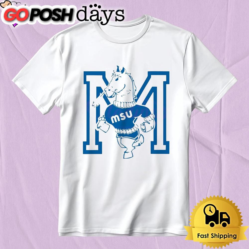 Murray State Horse Mascot Running Through Letter M Vintage T-Shirt