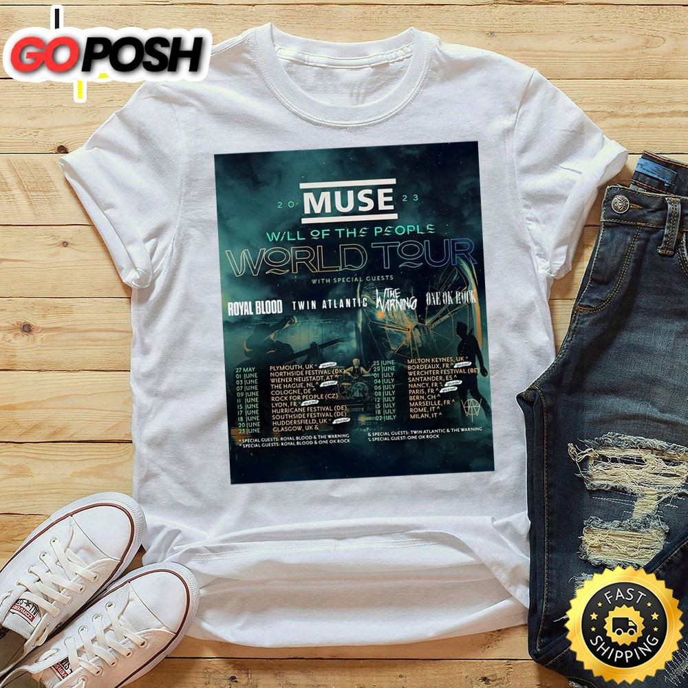 Muse Will Of The People Europe Tour 2025 – One Ok Rock Unisex Tshirt