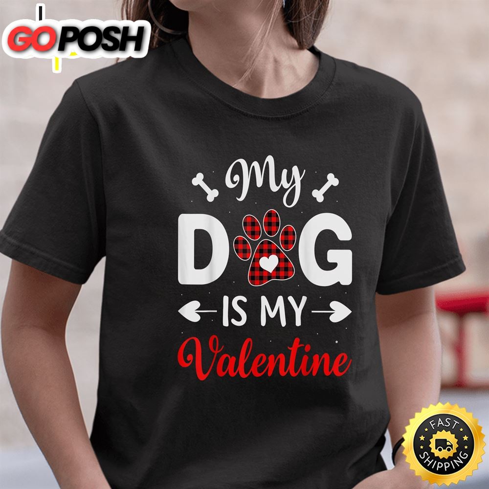 My Dog Is My Valentine Funny Gifts For Dog Lover T-Shirt