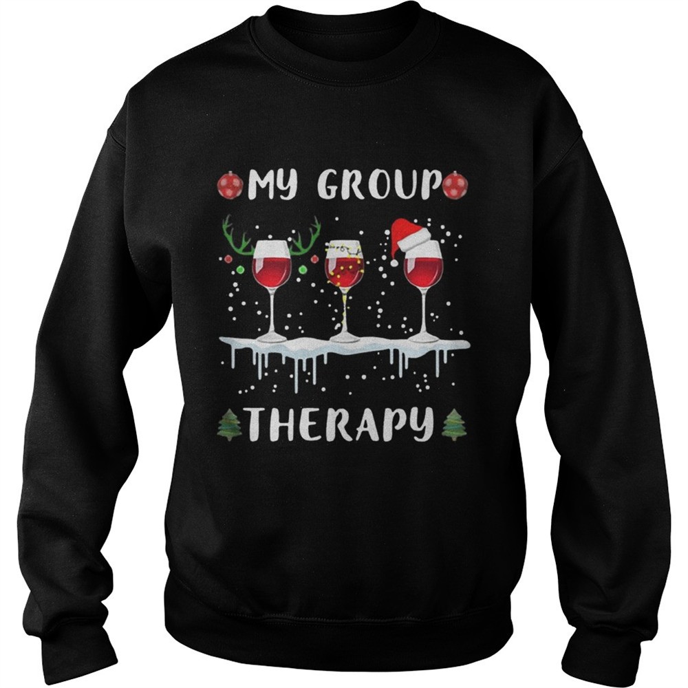 My group therapy wine glass Christmas shirt