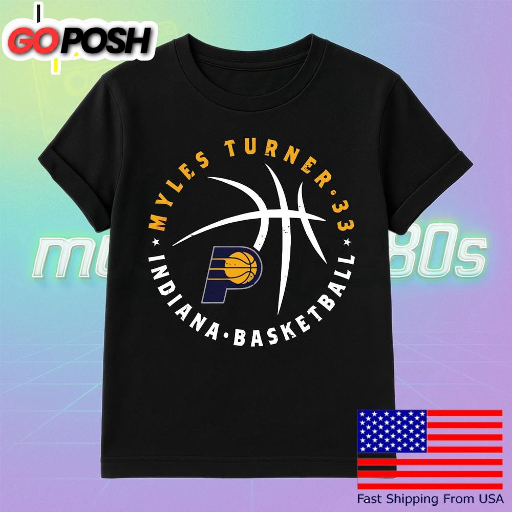 Myles Turner Indiana Pacers Basketball Player Ball T Shirt